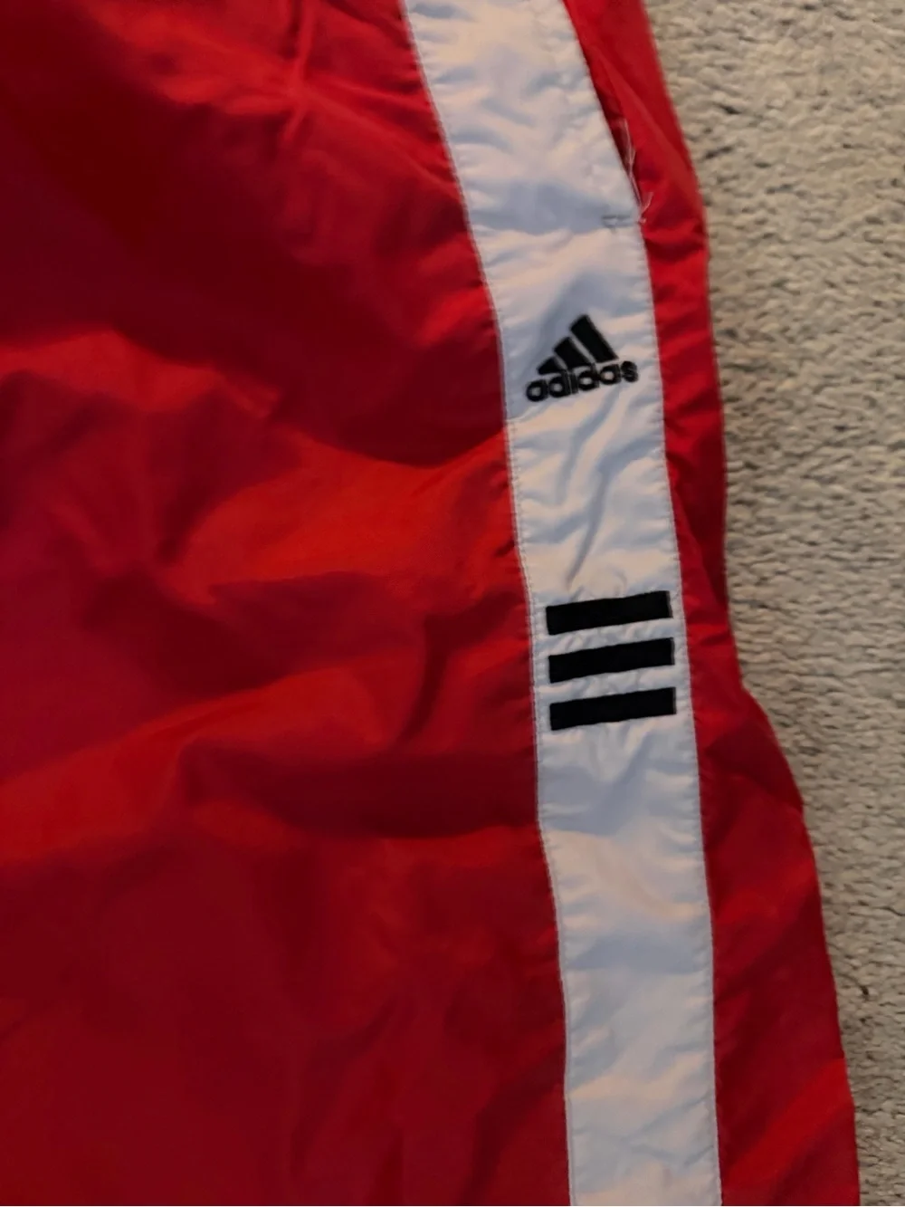 adidas Red Mesh-Lined Athletic Shorts